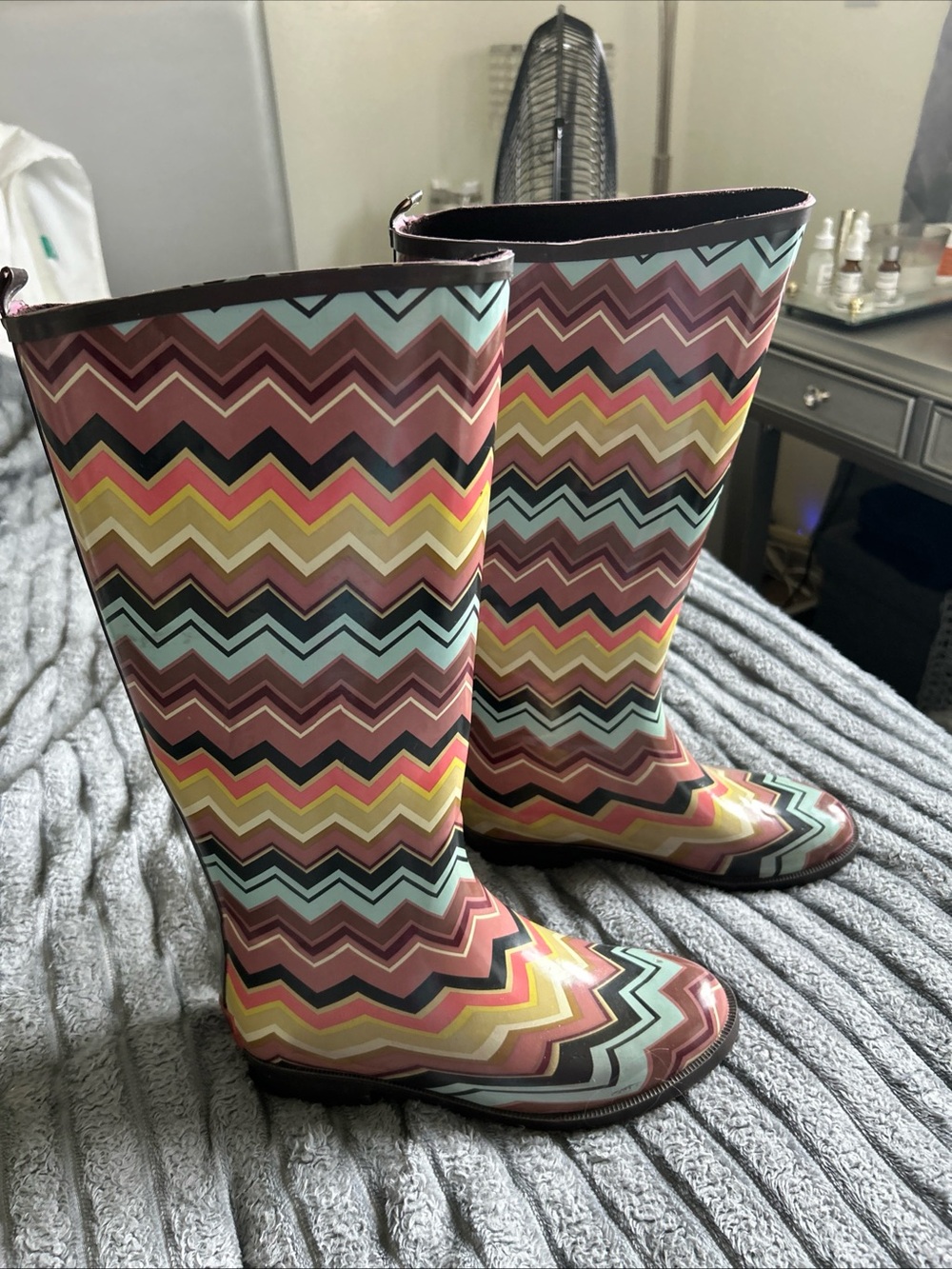 Missoni for Target Multicolor Chevron Rain Boots - Pink, Yellow, Blue, Brown